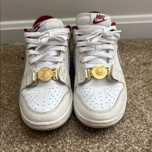 Nike womens White and Red dunks